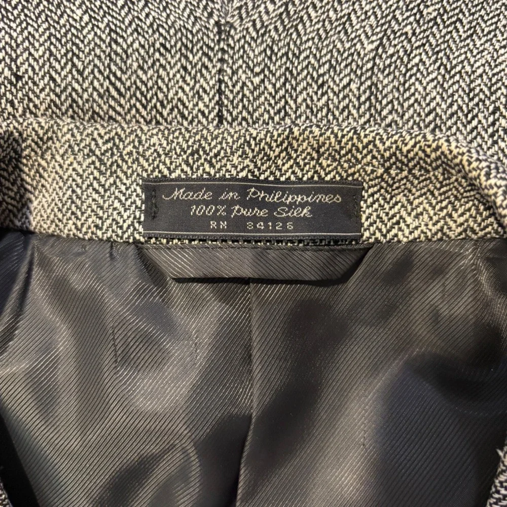 Bert Pulitzer Blazer Mens 50L Grey 80s Silk Herringbone Collectors Edition Sport